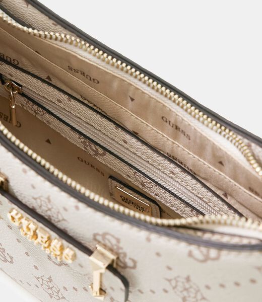 CARRIE LOGO TOP ZIP SHOULDER BAG