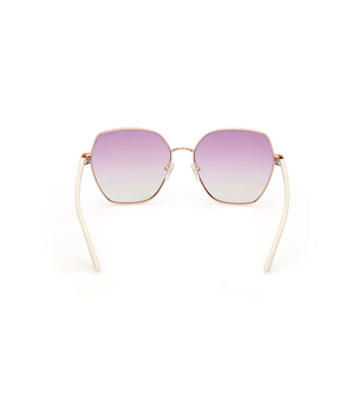 Metal Sun Glasses F White Gradient Or Mirror Violet