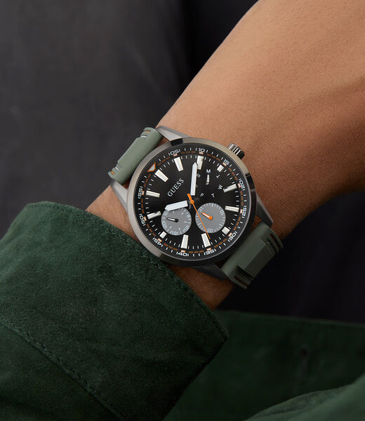 Mens Green Gunmetal Multi-function Watch