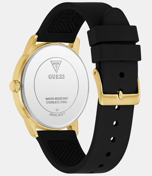 Mens Black Gold Tone Analog Watch