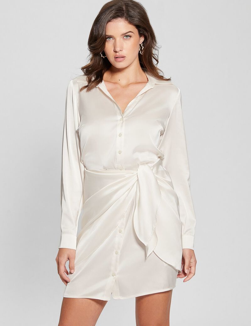 Satin chemisier dress