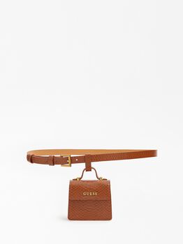 Croc Print Belt With Mini Bag