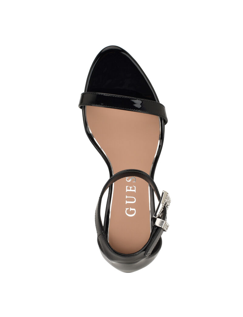 Insraa Stiletto Heeled Sandal with Rhinestone Buckle