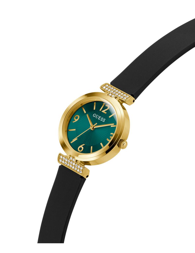Ladies Black Gold Tone Analog Watch