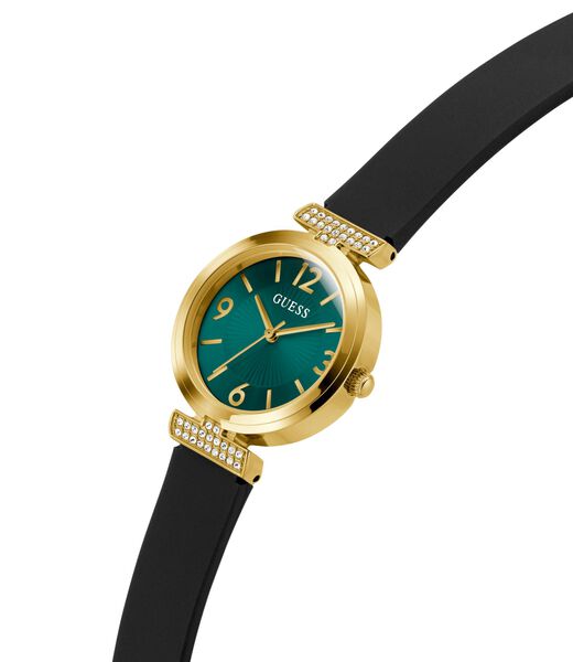 Ladies Black Gold Tone Analog Watch