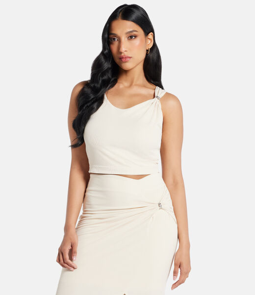 Cropped sleeveless top