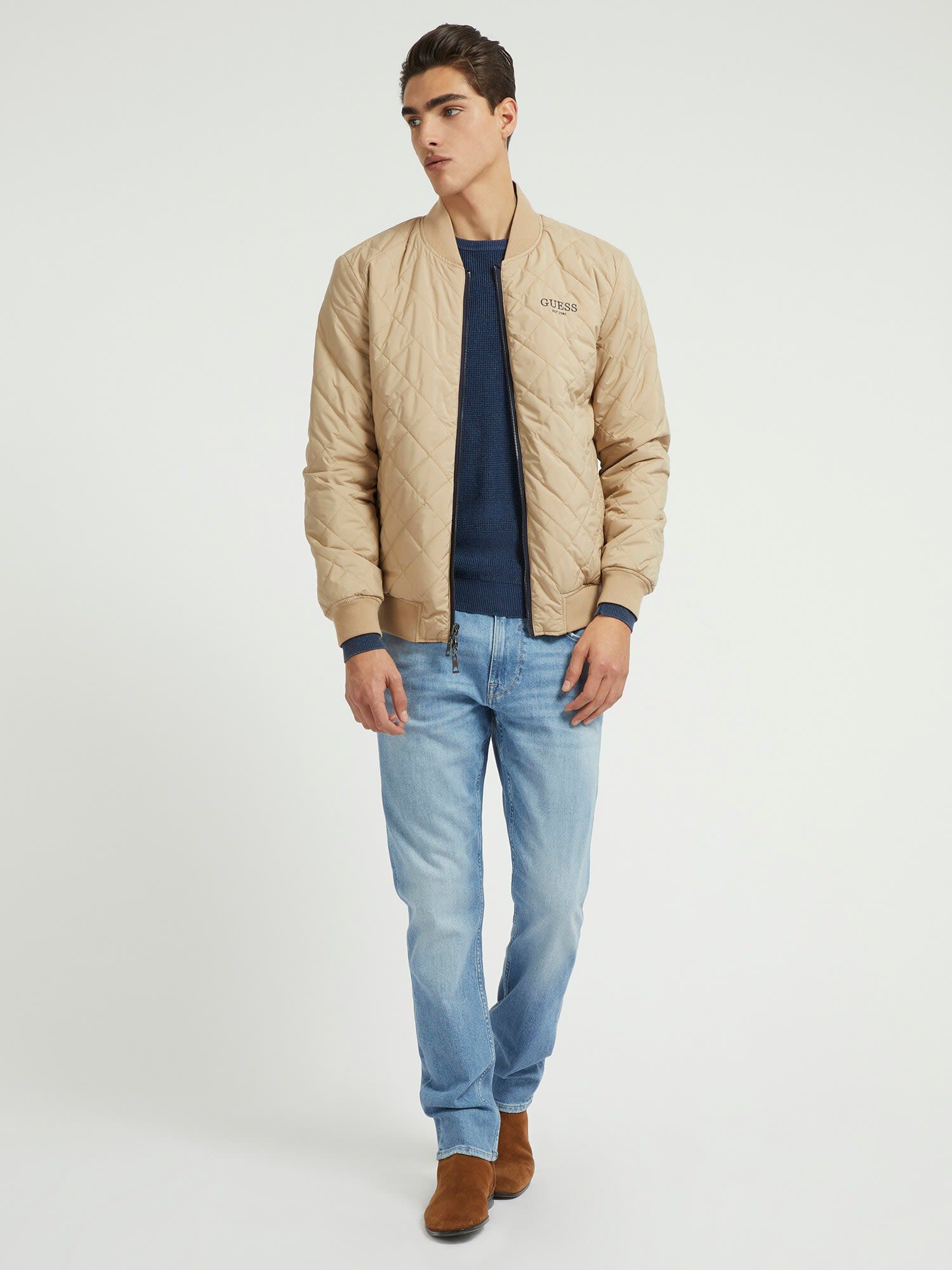 Guess quilted discount bomber jacket