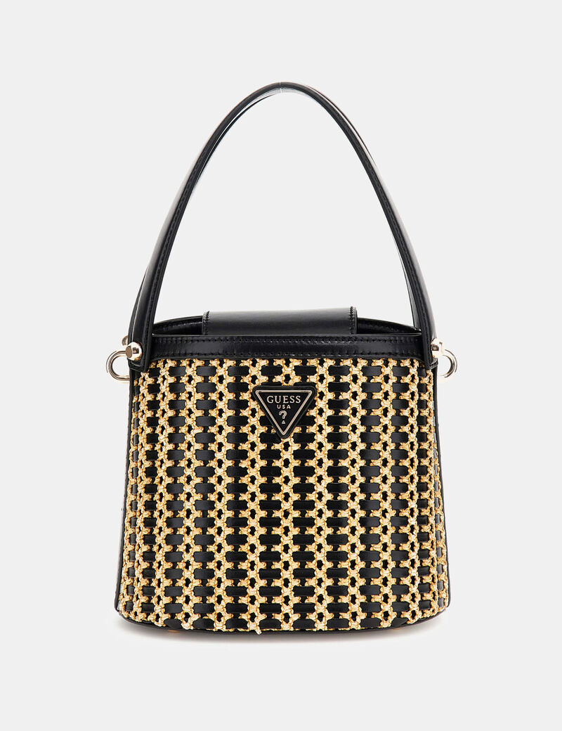 Atalia raffia mini bucket bag
