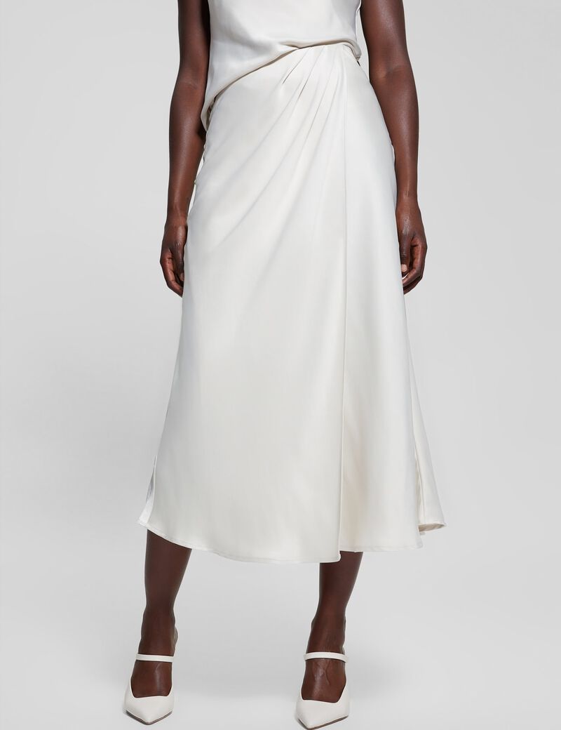 Satin long skirt