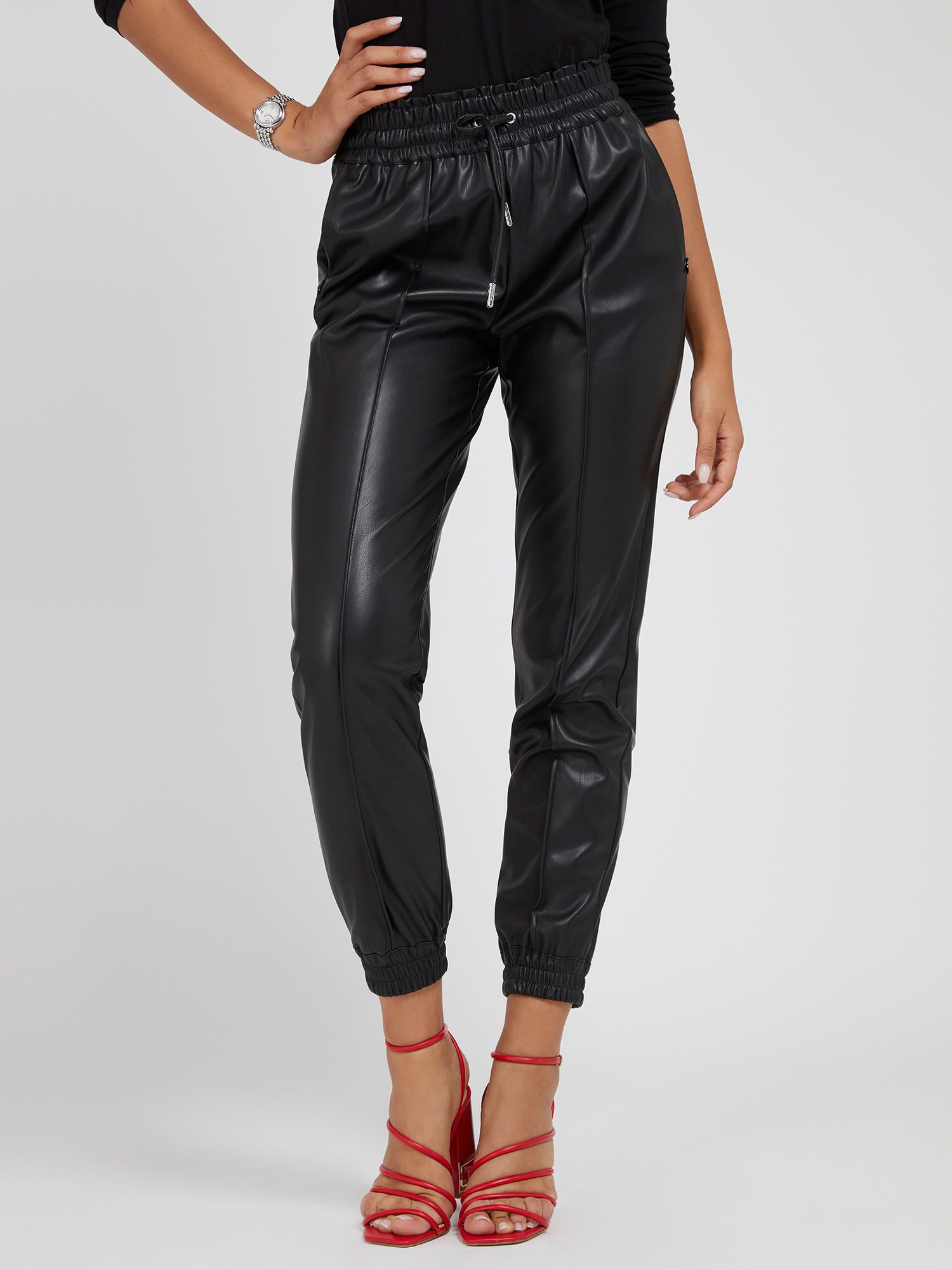 guess leather joggers