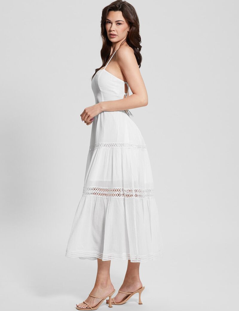Lace up long dress