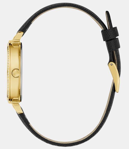 Ladies Black Gold Tone Analog Watch