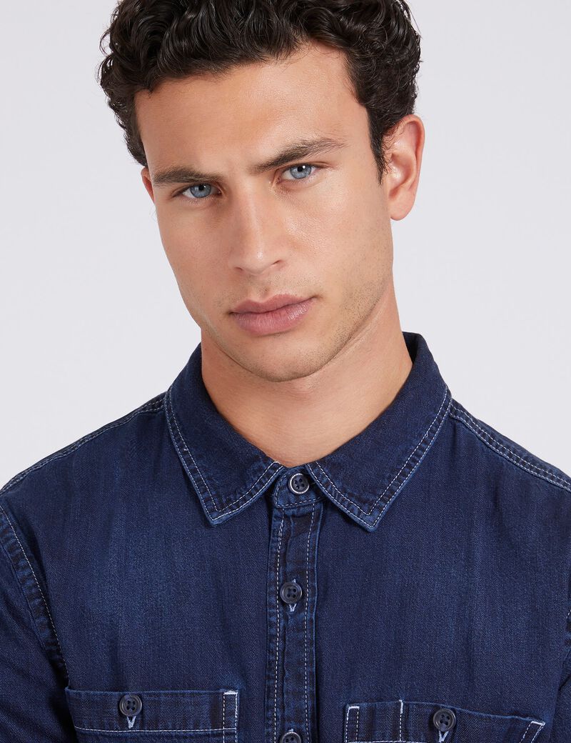 Linen Blend Denim Shirt