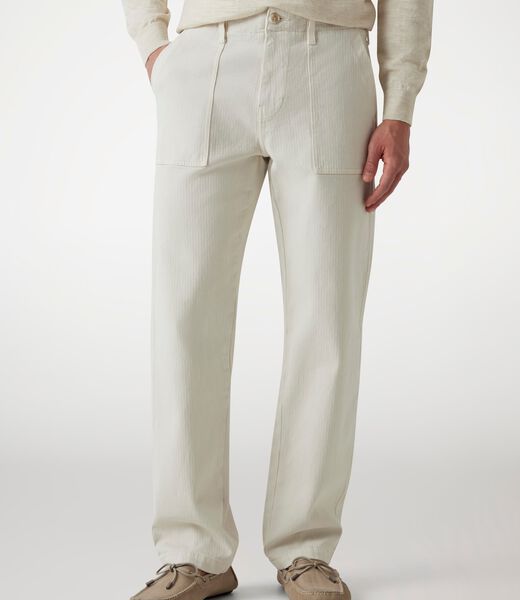 Rigid denim utility pants