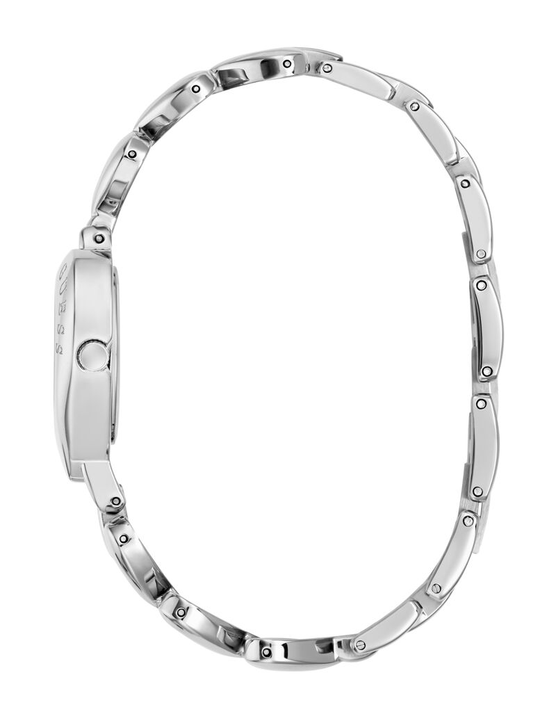 Ladies Silver Tone Heart Analog Watch