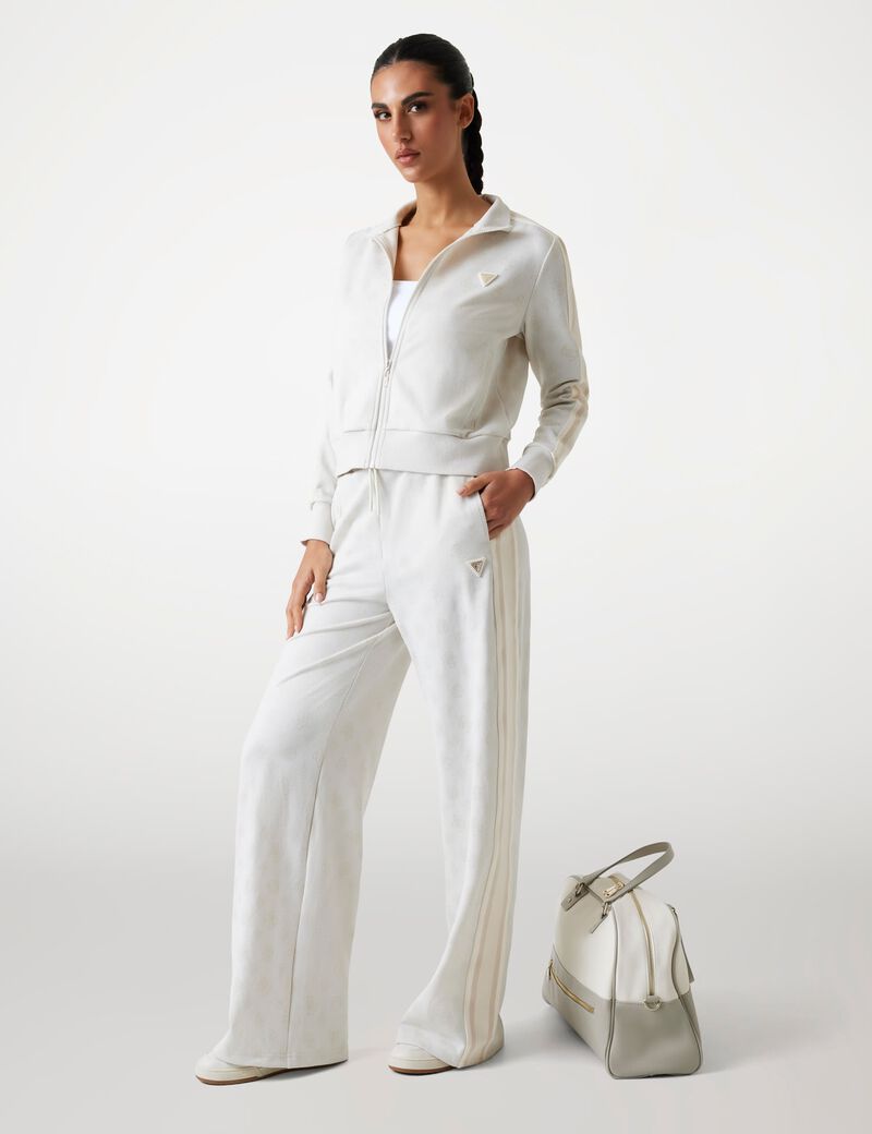 سويت شيرت  بطبعة الشعار بالكامل وسحاب بالكامل