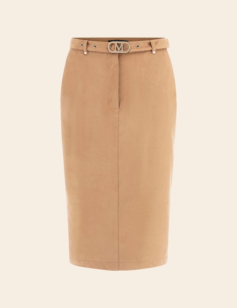 Marciano faux suede midi skirt