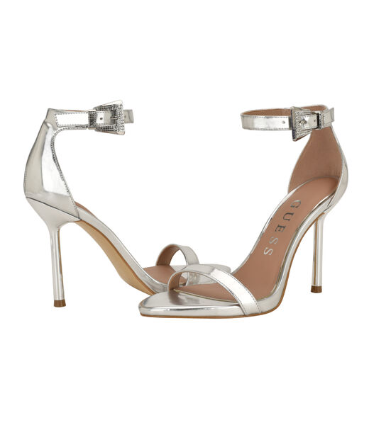Insraa Stiletto Heeled Sandal with Rhinestone Buckle