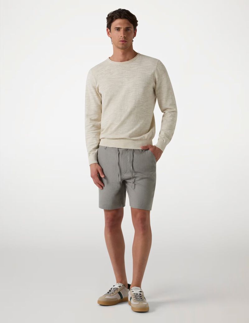 Linen-blend shorts