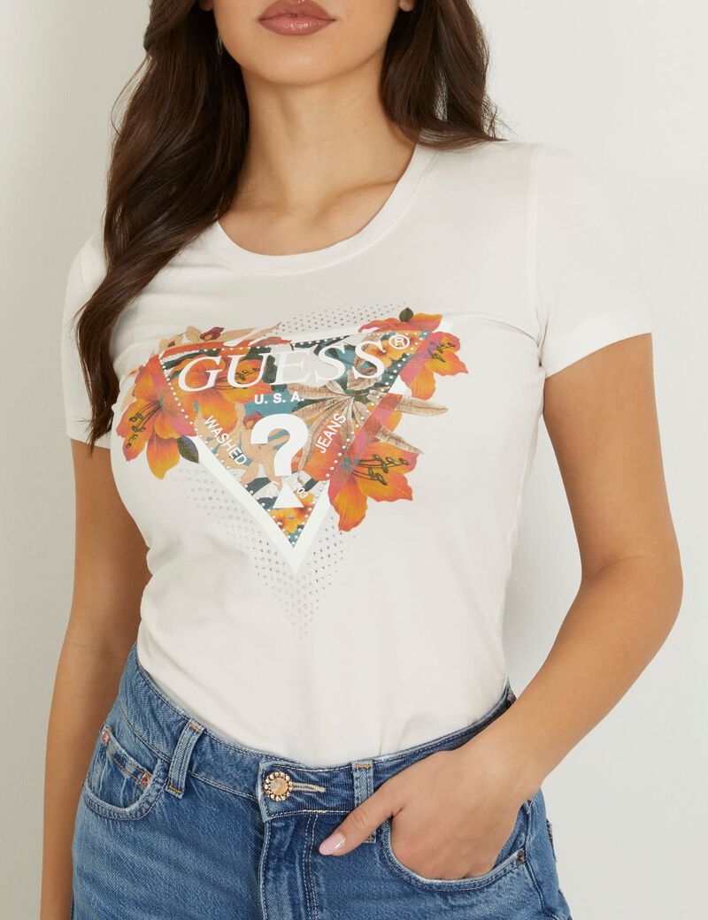 Flower logo stretch t-shirt