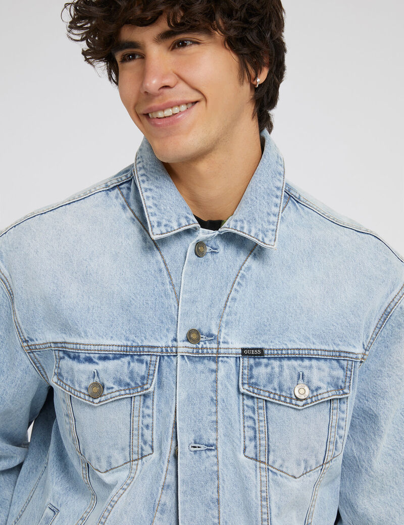 Graffiti print denim jacket