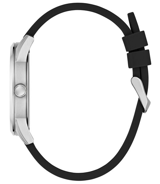 Mens Black Silver Tone Analog Watch