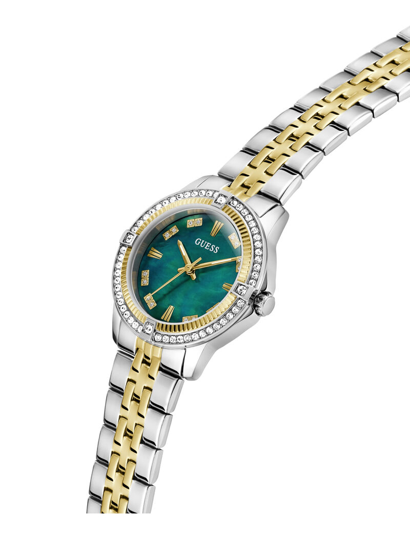 Ladies 2T Silver/Yellow Gold Tone Round Analog Watch