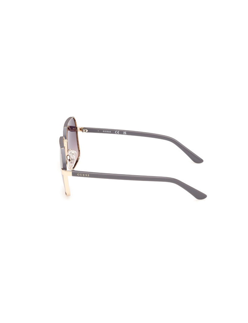 Geometric metal frame sunglasses