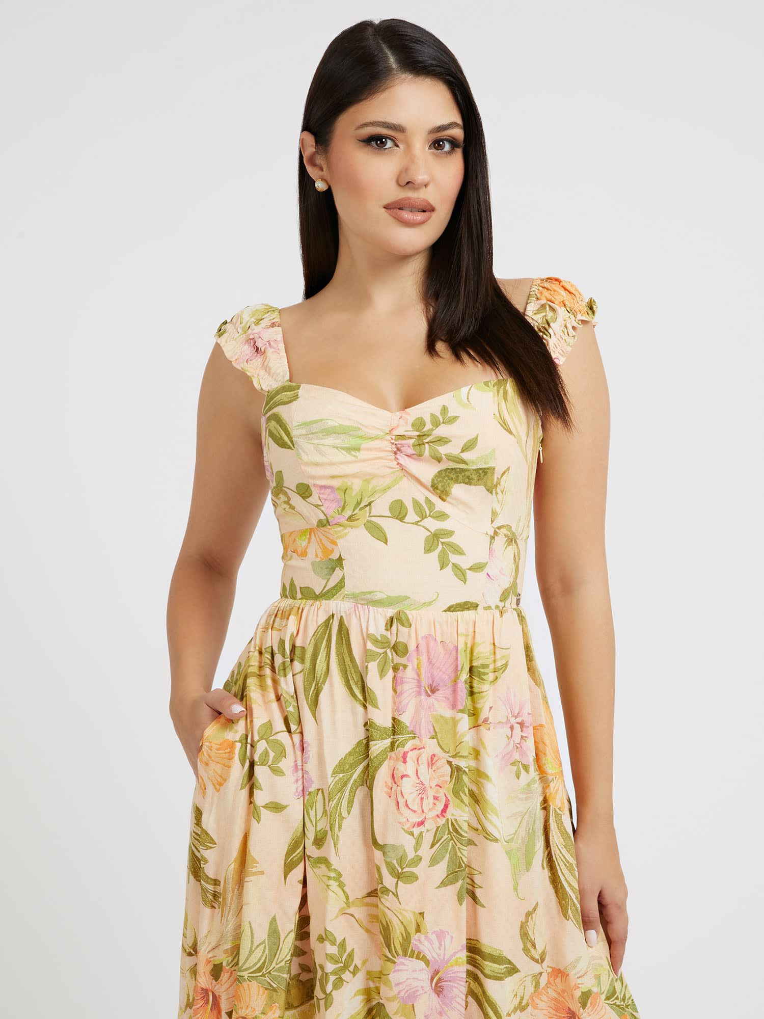 Guess yellow floral dress top