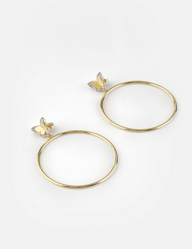 Gold Butterfly Hoop Earrings