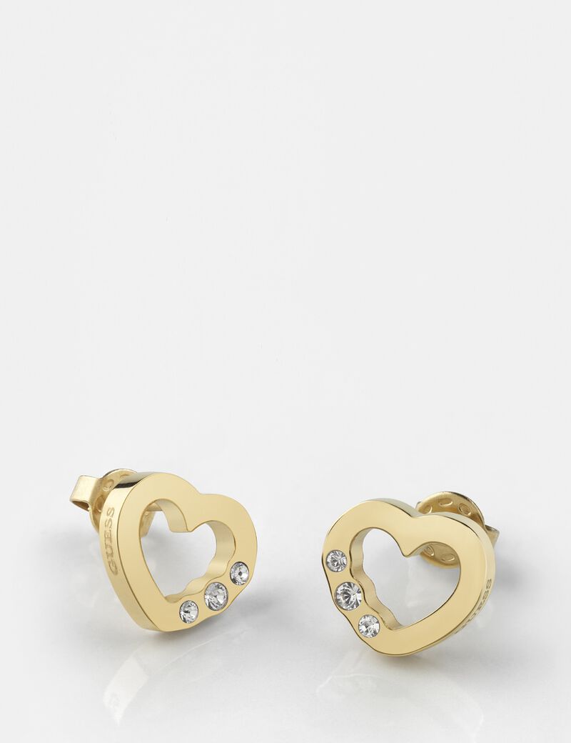 Sml Hrt Frame Crystal Studs Gl