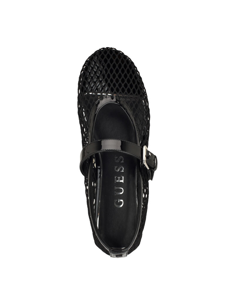 Paxey Mesh MaryJane Flat with Hook and Loop Closure