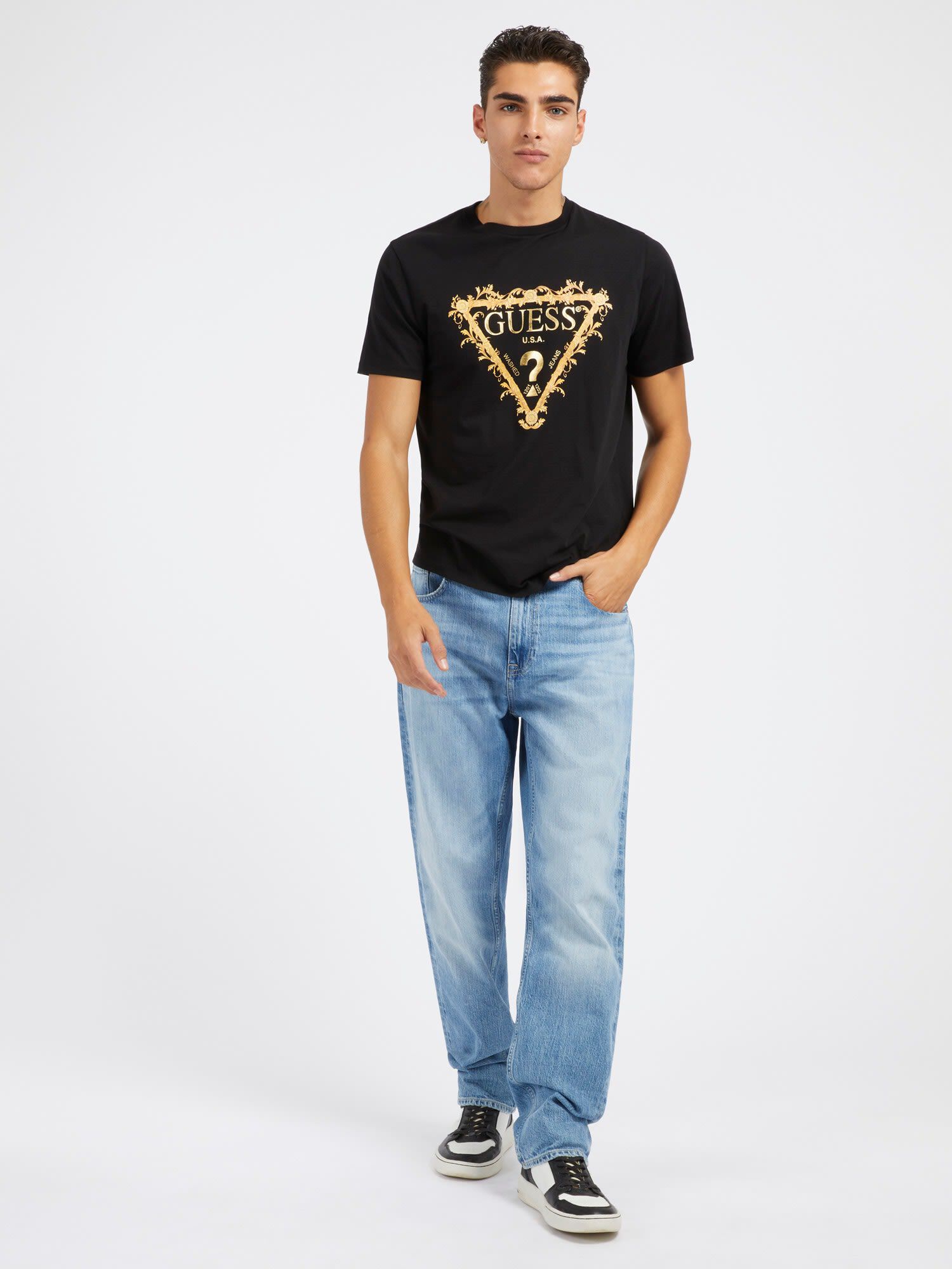 Shop GUESS Online Triangle Logo T Shirt