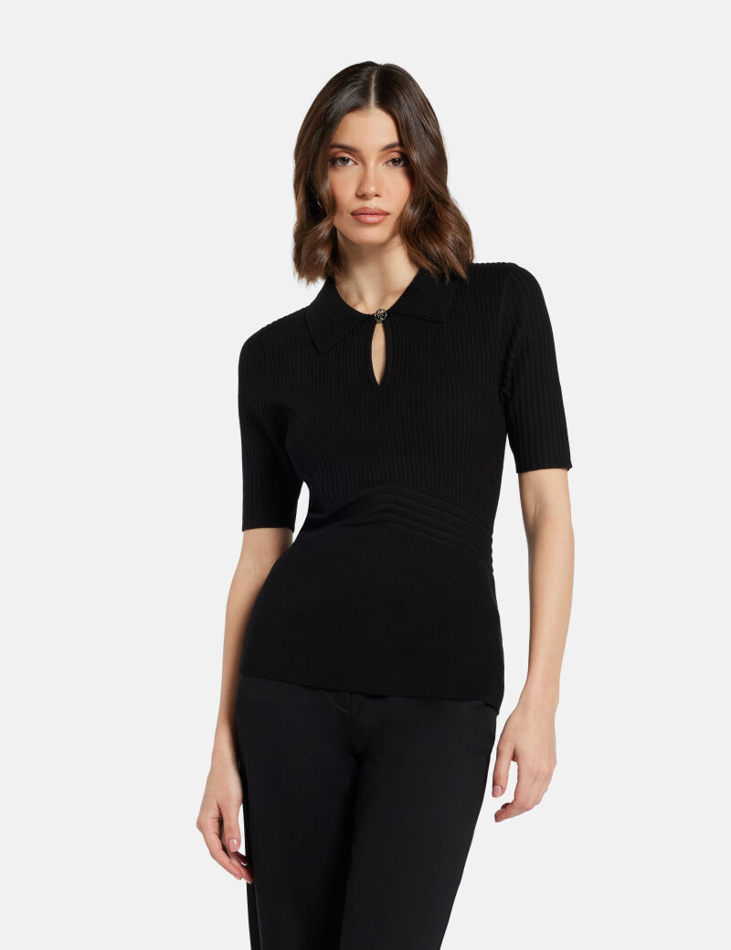 Flora cut-out sweater polo