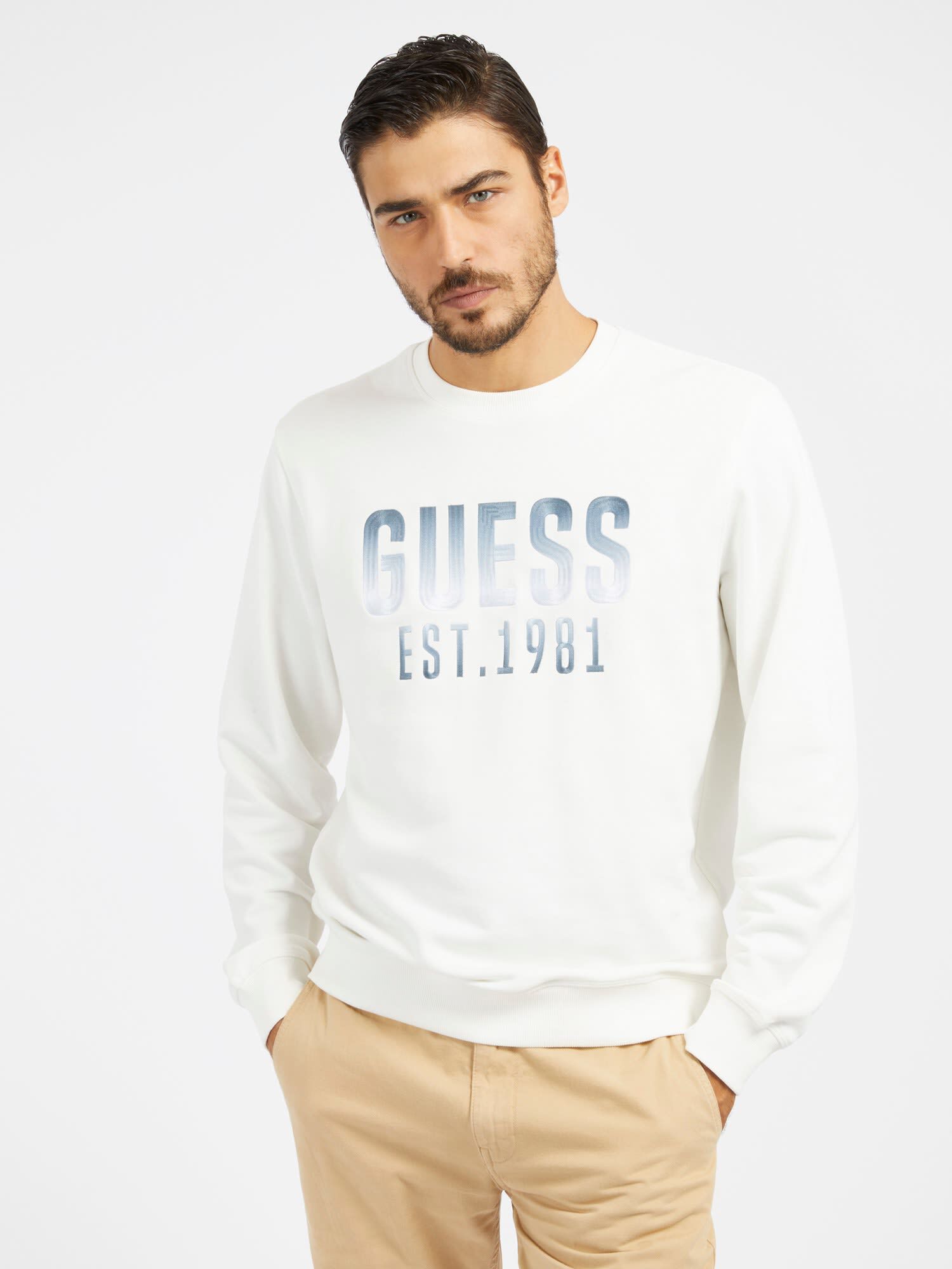 Guess embroidered hoodie sweatshirt new arrivals