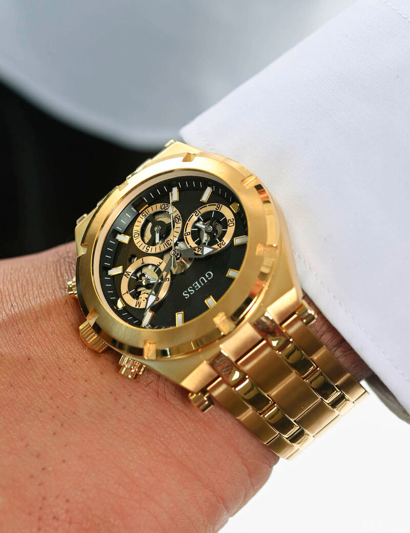 Black And Gold Multifunction Watch