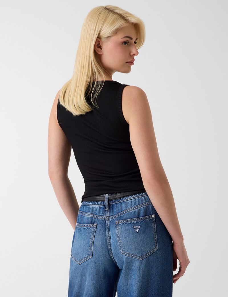 guess embroidered logo tank top