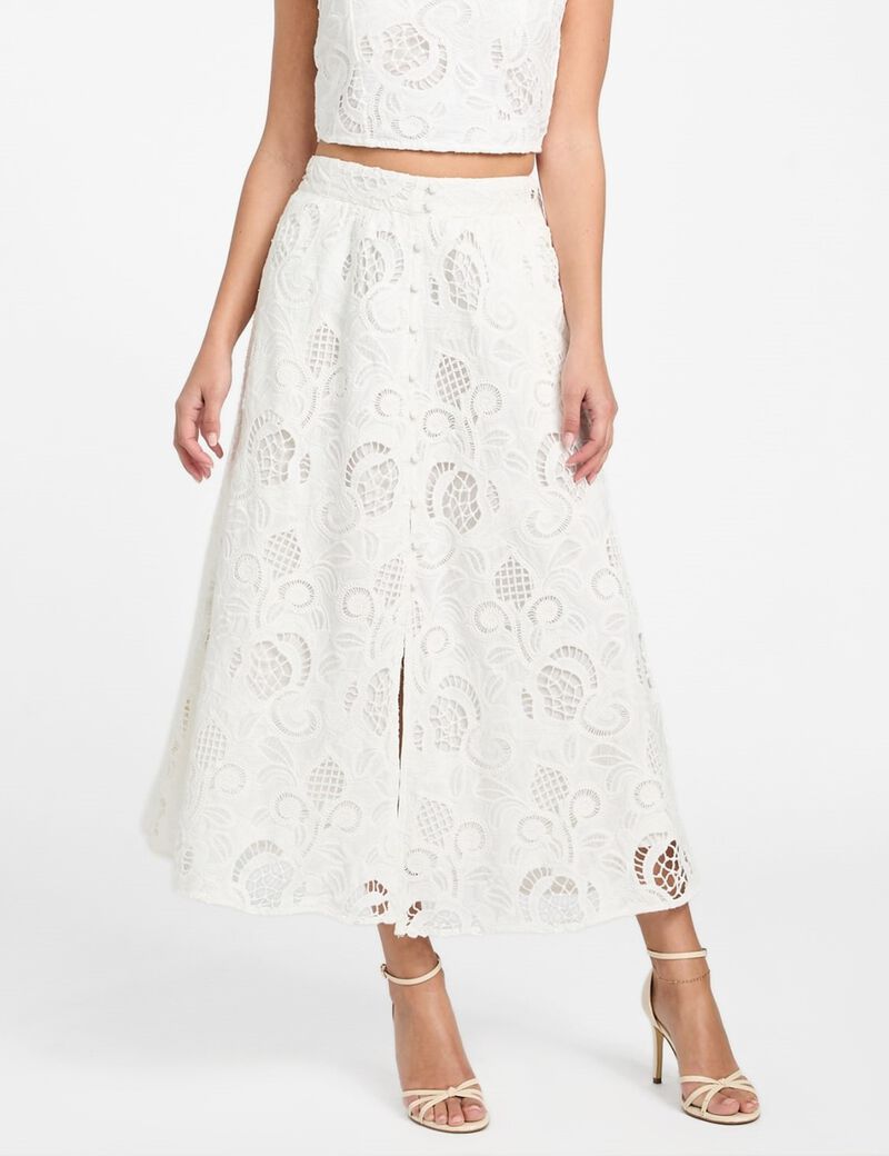 Long broderie anglaise skirt