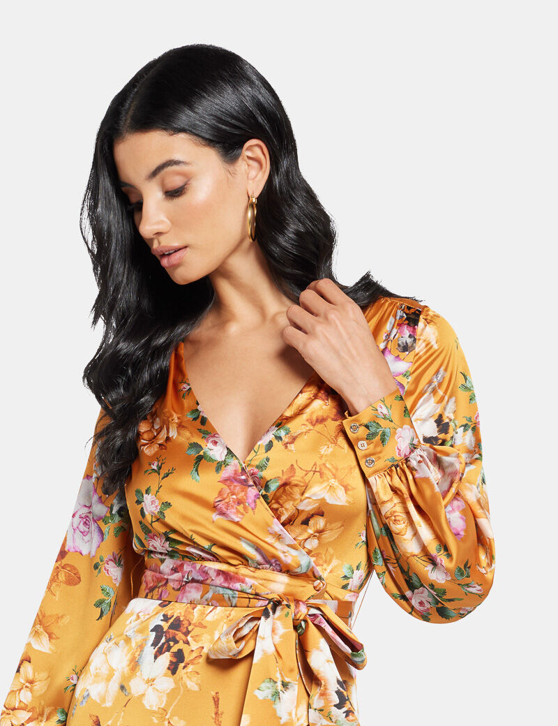 Ethereal Roses Wrap Dress