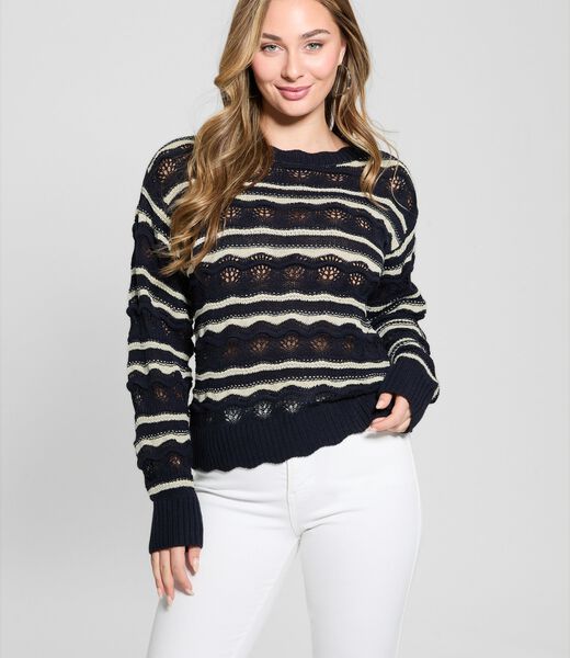 Openwork knit sweater