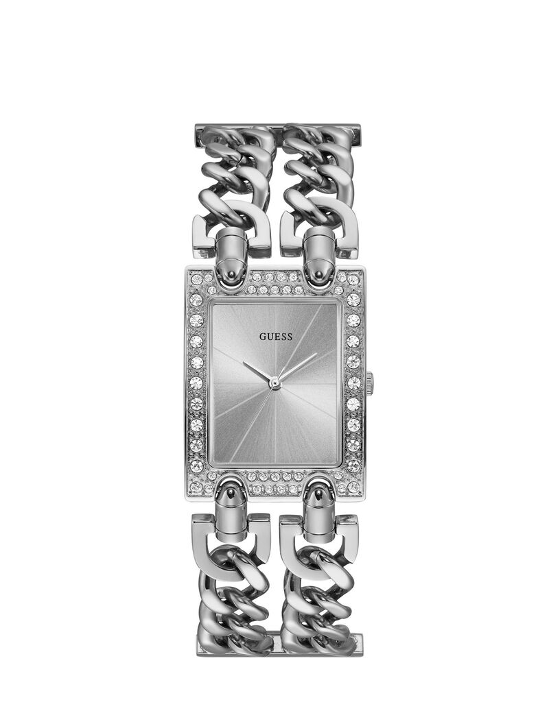 Silver Square Analog Watch