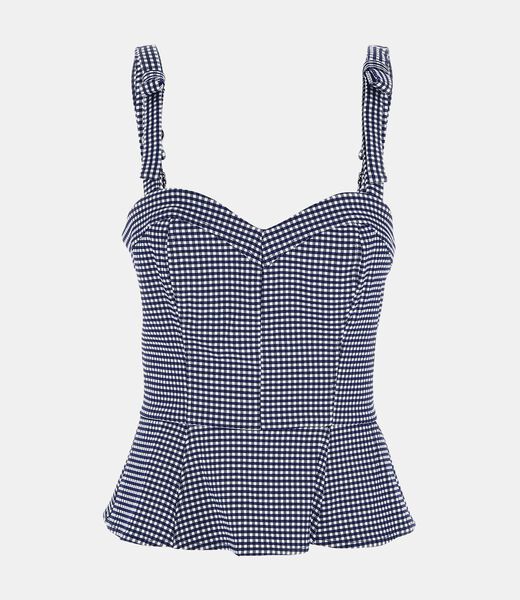 Ghigham check print bustier top