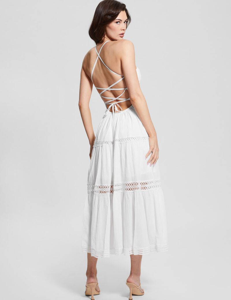 Lace up long dress