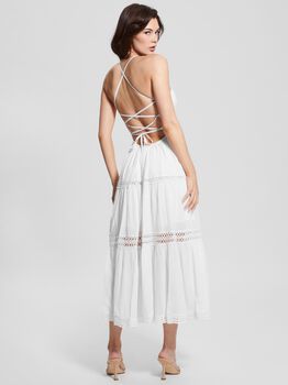 Lace up long dress