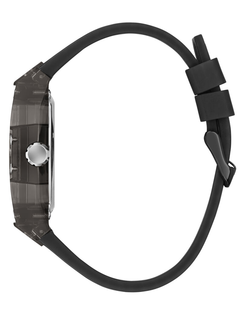 Mens Black/Gunmetal/Grey Rectangle Analog Watch