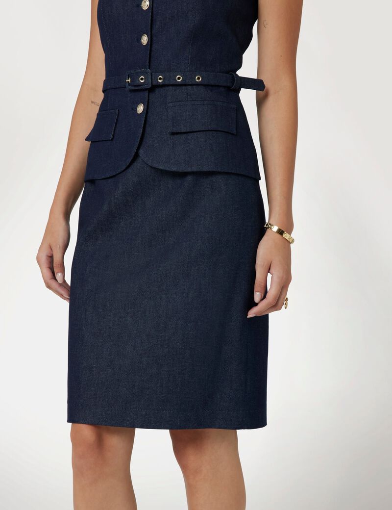 Marciano denim midi skirt