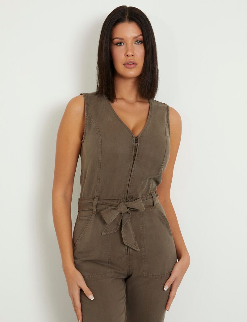 Belted skinny jumpsuit