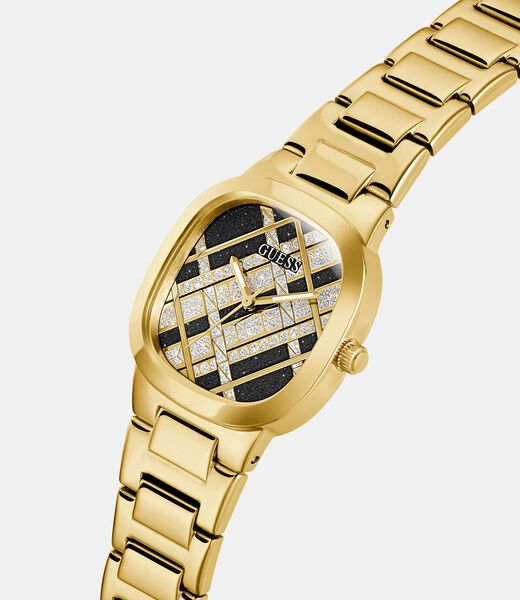 Analogue watch with woven glitter-look detail