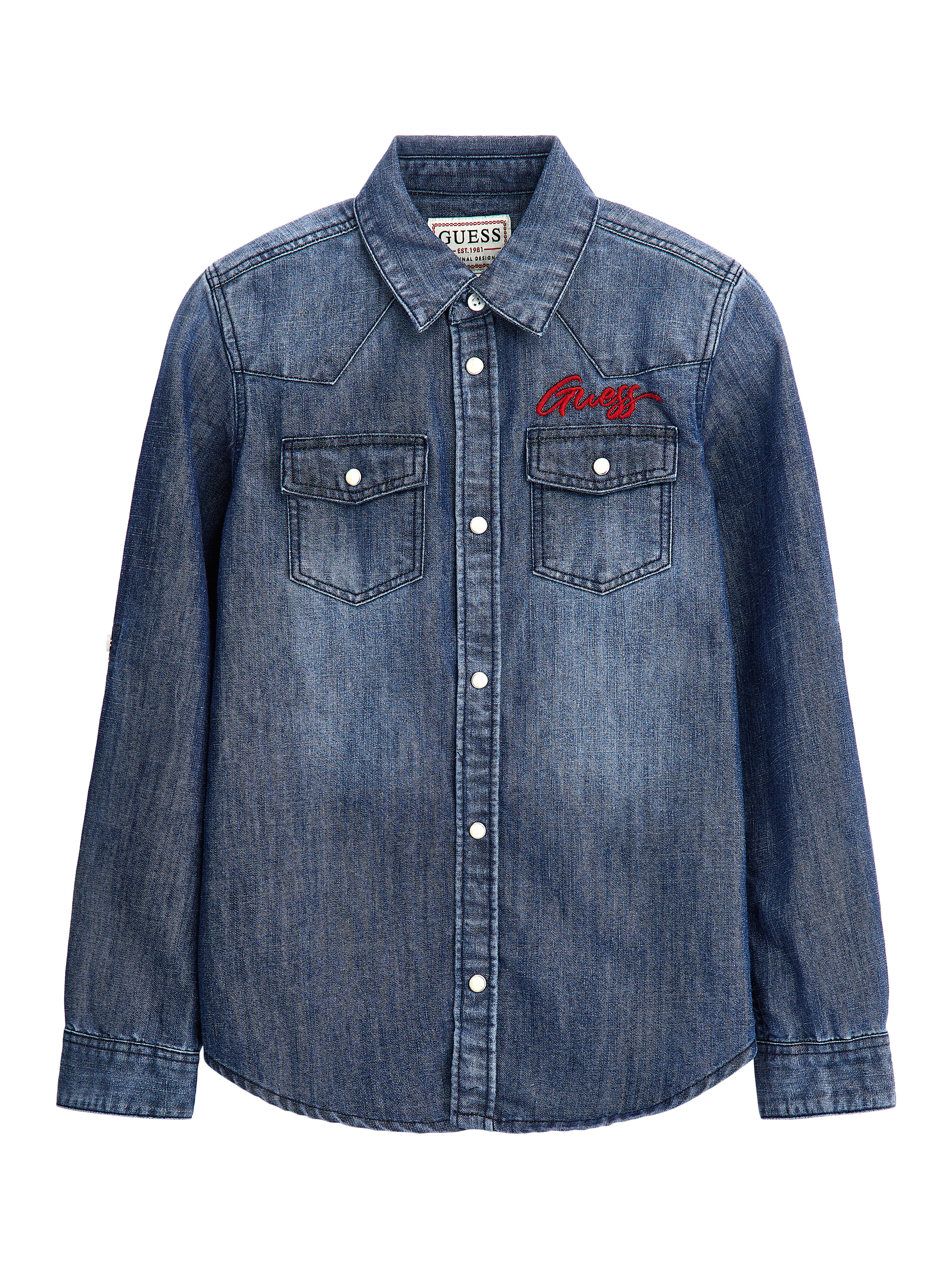 Shop GUESS Online Denim Adj. Long Sleeve Shirt
