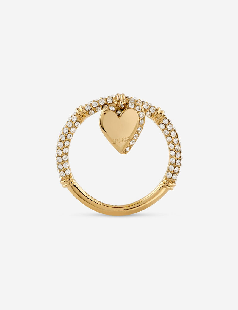 Heart charm pave ring